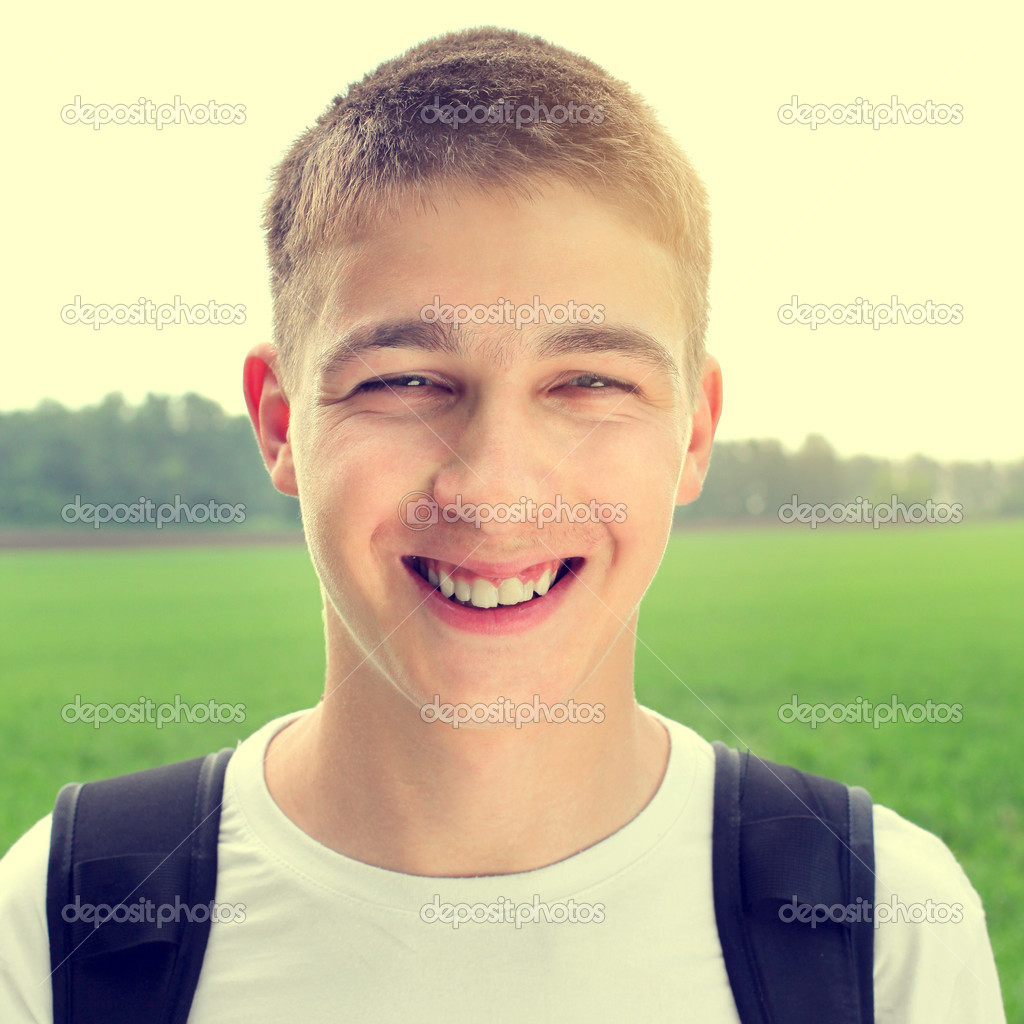 Student with backpack